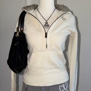 Abercrombie & Fitch Off-White Zip-Up Jacket